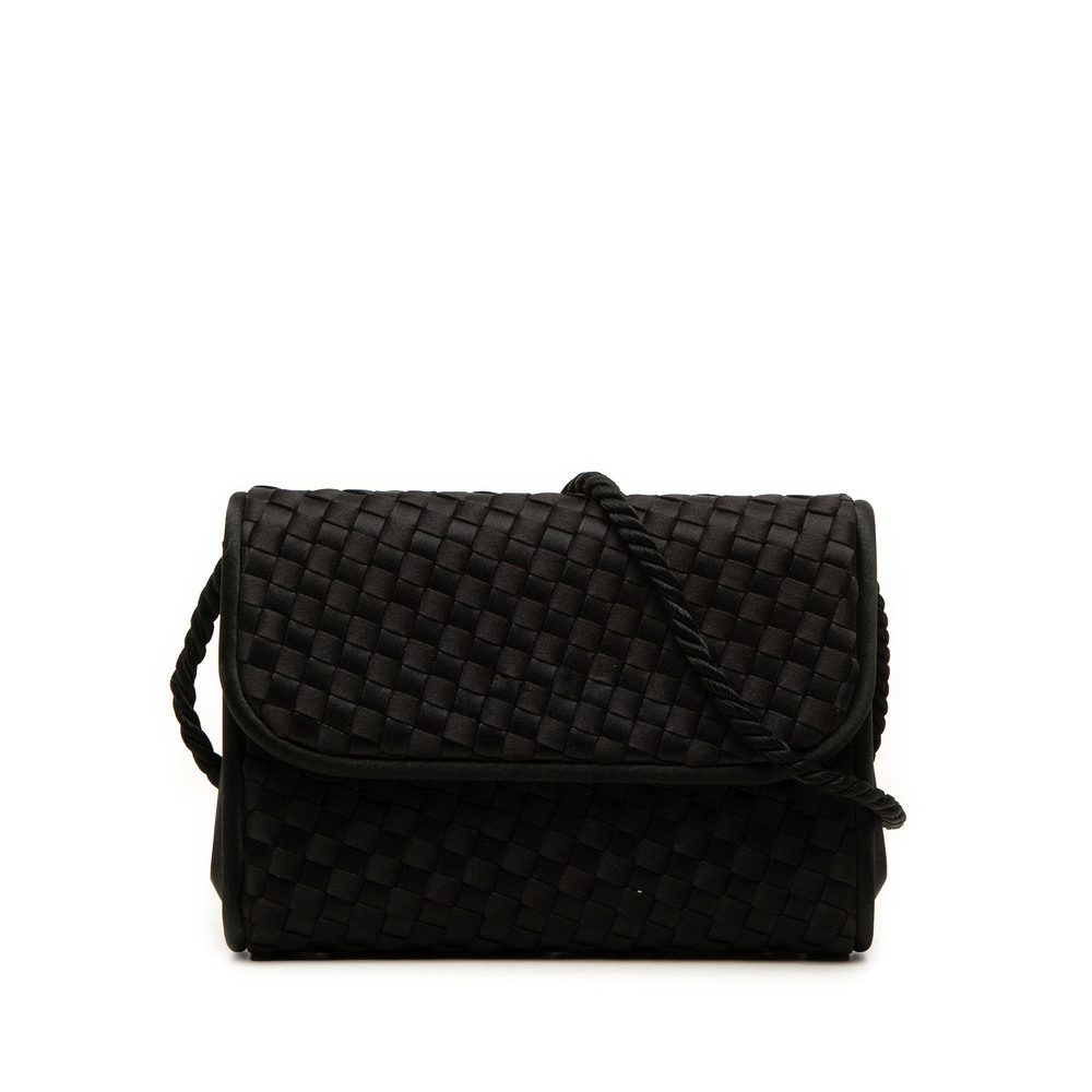 Pre-Loved Bottega Veneta Satin Intrecciato Flap Crossbody